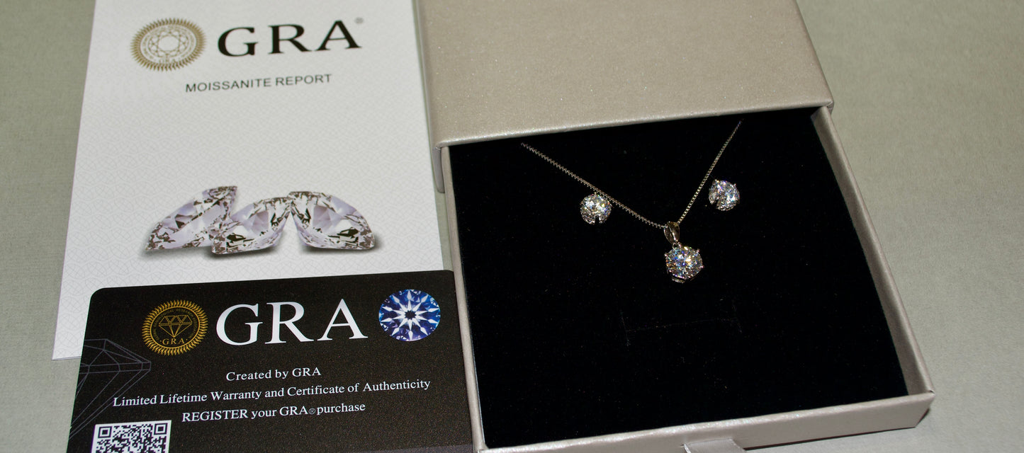 Moissanite Diamond Pendant Necklace 1 & 2 Carat Dazzling , 925 Sterling Silver, D Colour VVSI Clarity, genuine stone, certificate included.
