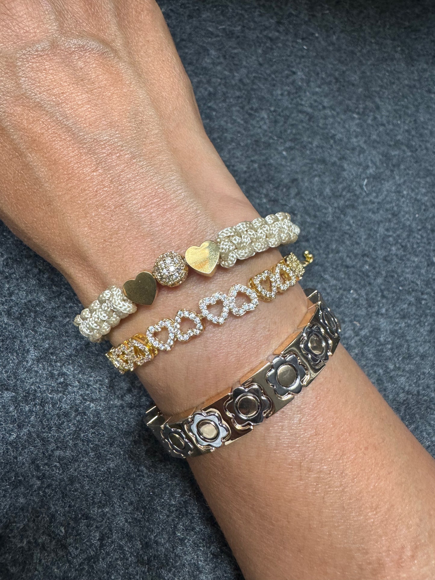 Gold Trendy Elegant Macrame Bracelet Set, Evil Eye, Layer-Friendly. Adjustable. Everyday Jewelry. Choose Your Perfect Pairing