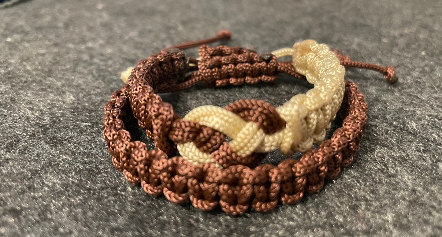 Macrame infinity sign friendship couple bracelets, adjustable