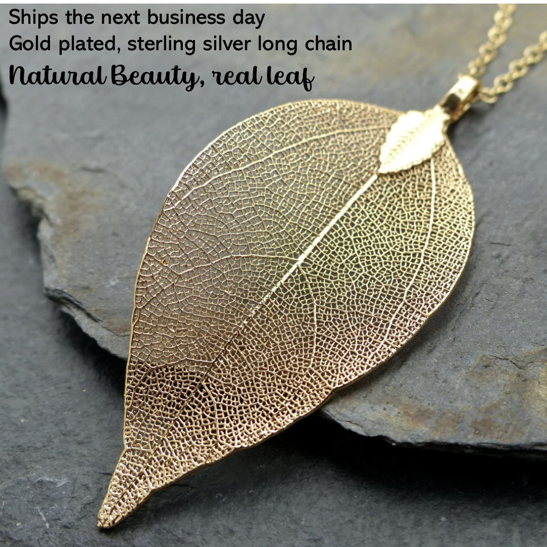 Leaf Necklace, Statement Piece, Boho Style Perfect gift for Her