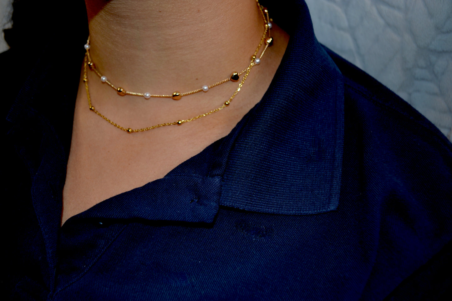 Gold Plated Necklace Set. Adjustable Length