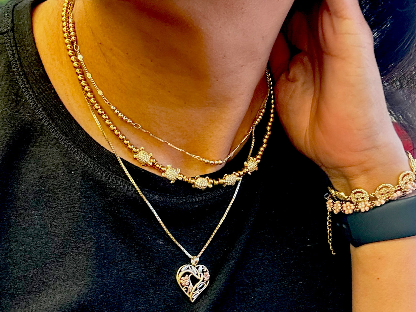 Sea Turtle Necklace with Pave Cubic Zirconia | Handcrafted High-Quality Design, Great for Layering, Gift Idea
