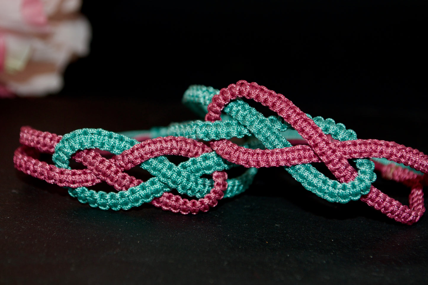 Macrame Infinity Sign Bracelets. Set of 2, Adjustable Jewelry. Friendship Meaningful Custom Gifts. Everyday gifts