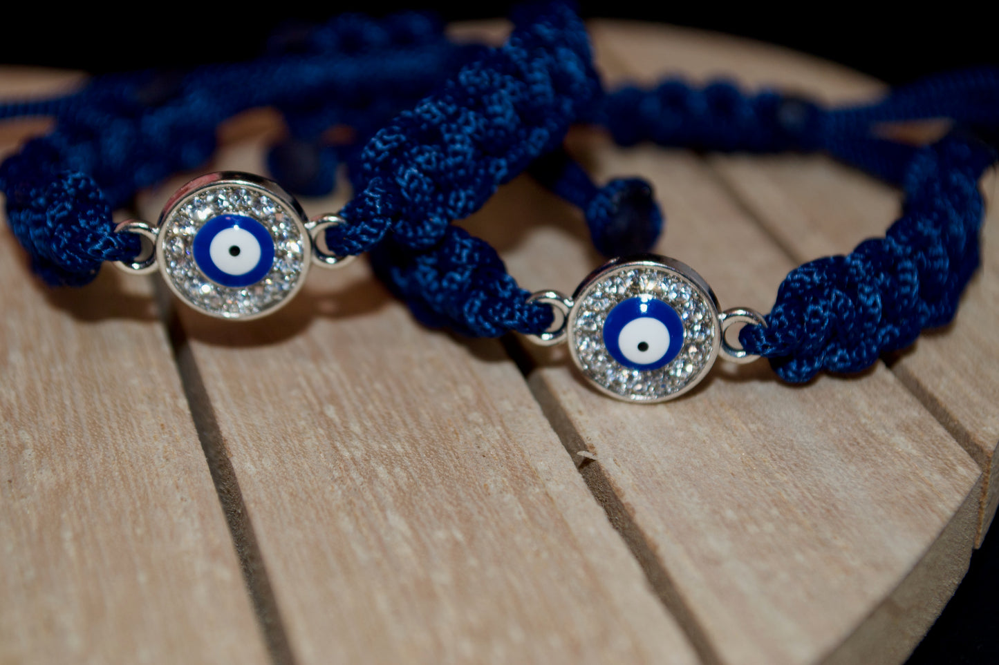 Evil Eye Bracelets. Set of 2 Coordinating Couple Adjustable Jewelry. Friendship Meaningful Custom Gifts. Everyday gifts
