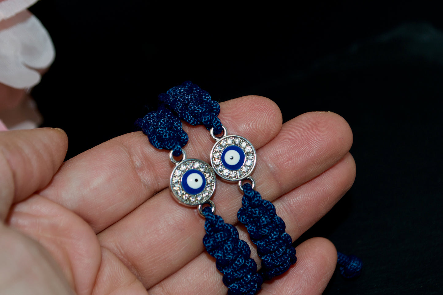 Evil Eye Bracelets. Set of 2 Coordinating Couple Adjustable Jewelry. Friendship Meaningful Custom Gifts. Everyday gifts