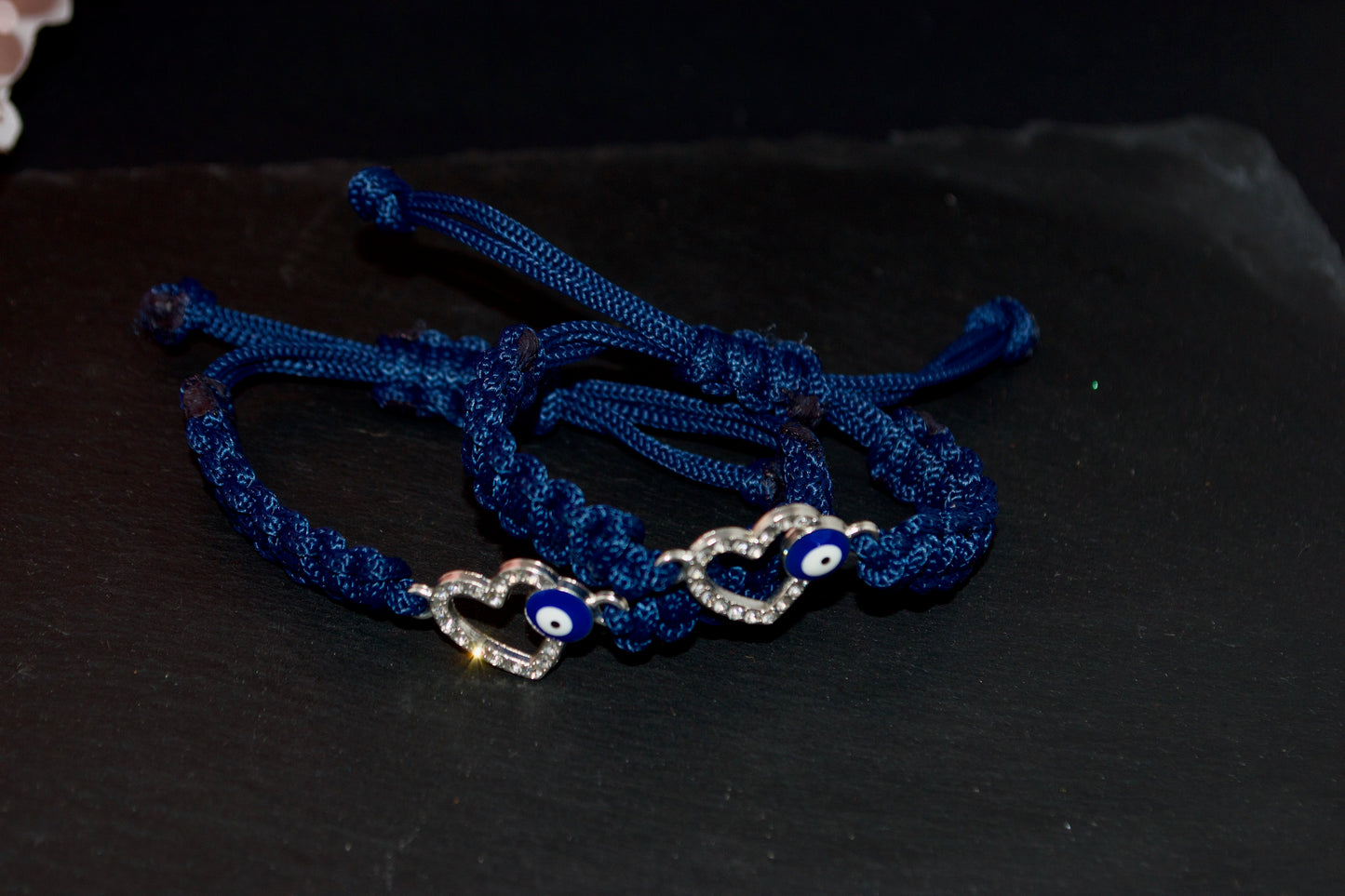 Evil Eye Bracelets. Set of 2 Coordinating Couple Adjustable Jewelry. Friendship Meaningful Custom Gifts. Everyday gifts