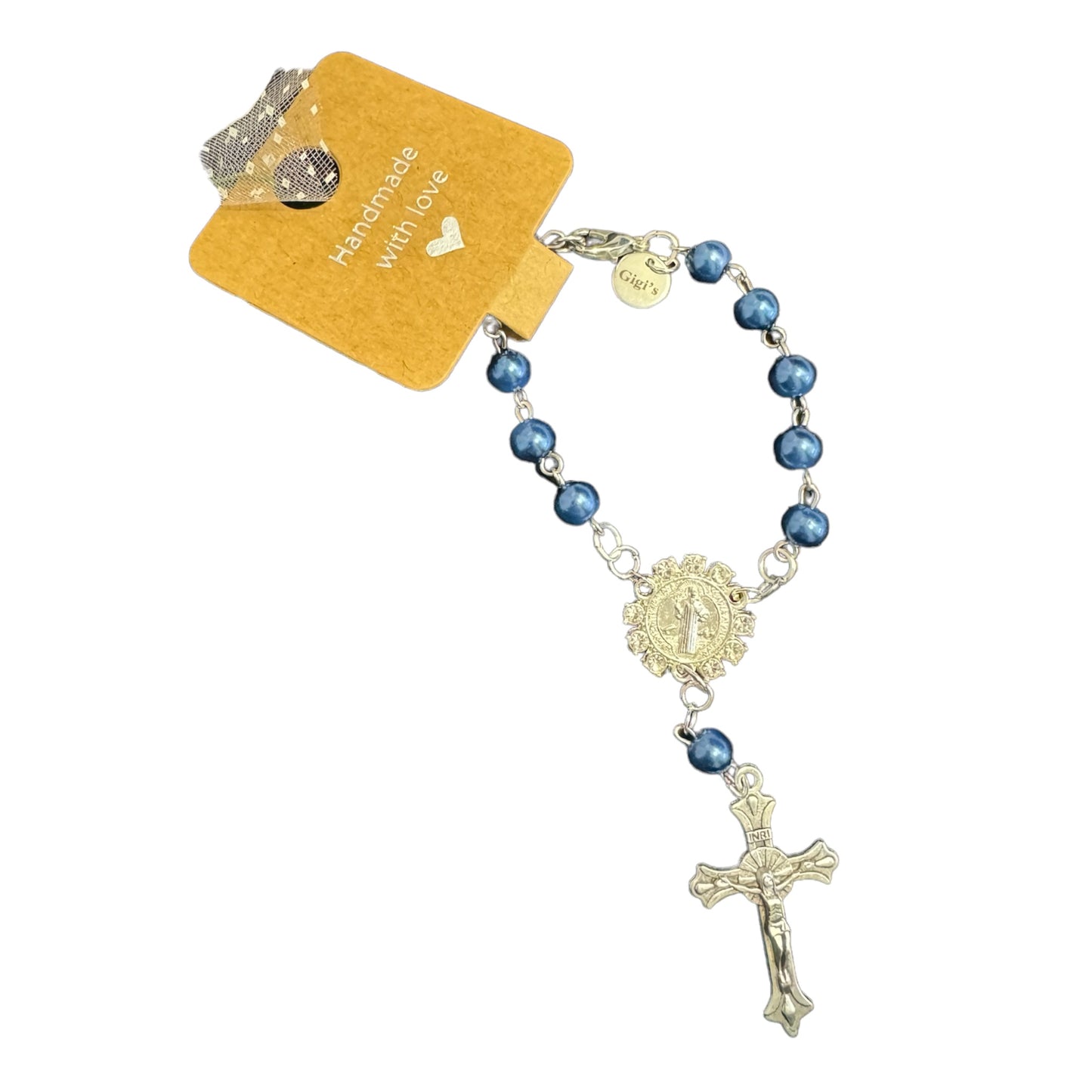 Pearl Rosaries with clasp. Small Size, Great for Baptisms, Communion, Wedding Favours. Pearl decades. Sets of 10, ships with gift box and organza bag.