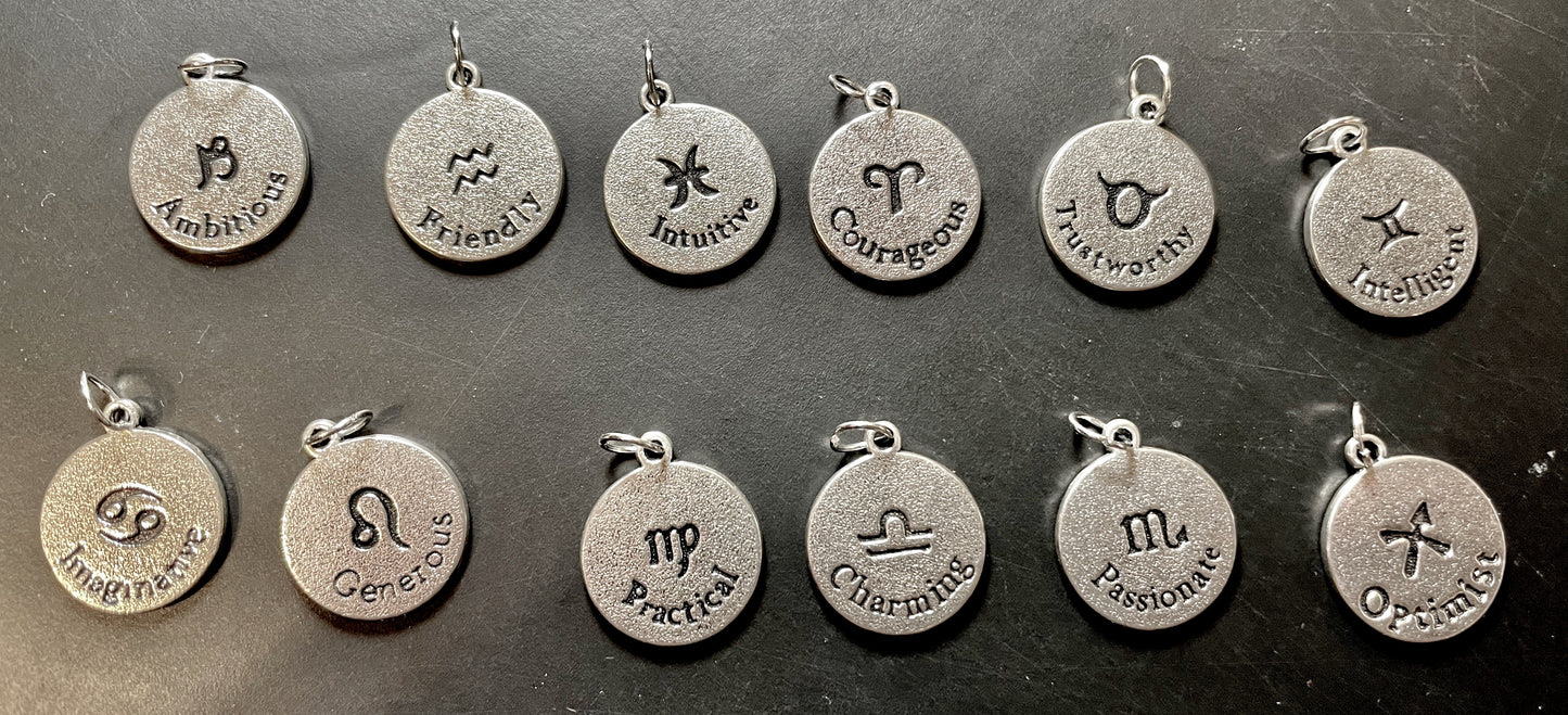 Zodiac-inspired Silver Tone Chain Bracelet with charms - Personalized and Stylish with Toggle Clasp. Great Birthday gift, by Gigi's