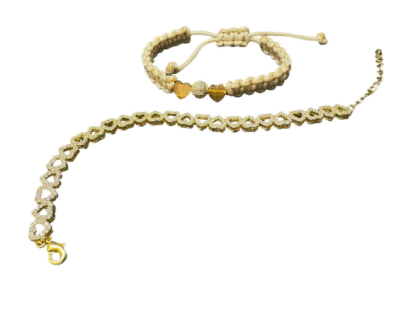 Gold Trendy Elegant Macrame Bracelet Set, Evil Eye, Layer-Friendly. Adjustable. Everyday Jewelry. Choose Your Perfect Pairing