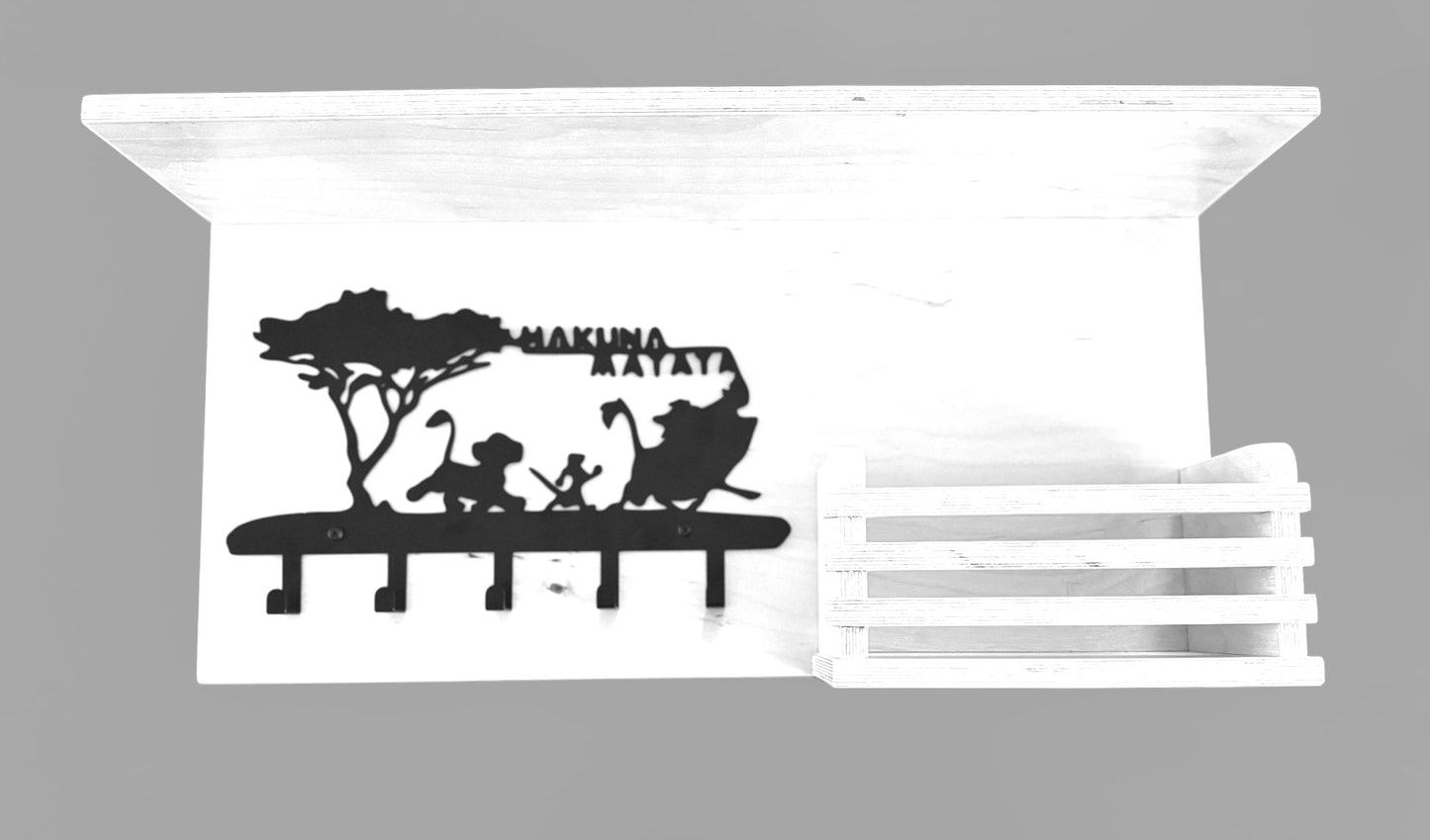 Mail Organizer/ Key Holder/ Coat Hanger. Solid Wood Organizer.  Wall Mounted. Floating Shelf Rustic Coat Rack, Practical & High- Quality. Great House Warming Gift