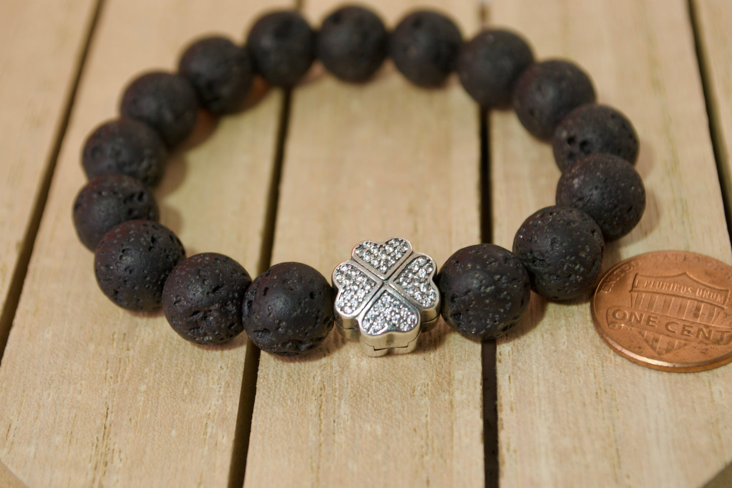 Natural Stone - Sunstone and Lava Stone Bracelet