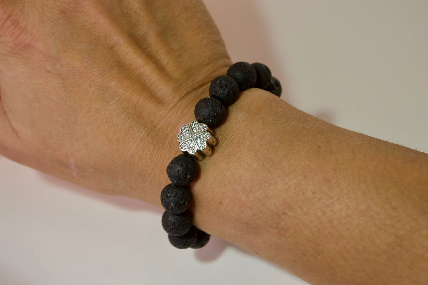 Natural Stone - Sunstone and Lava Stone Bracelet