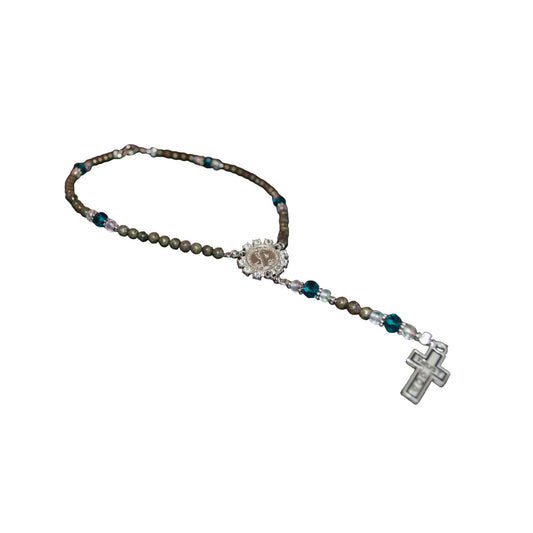 Rosary Charm for Rearview Mirror in your Car. Lobster Clasp, fits standard size mirrors