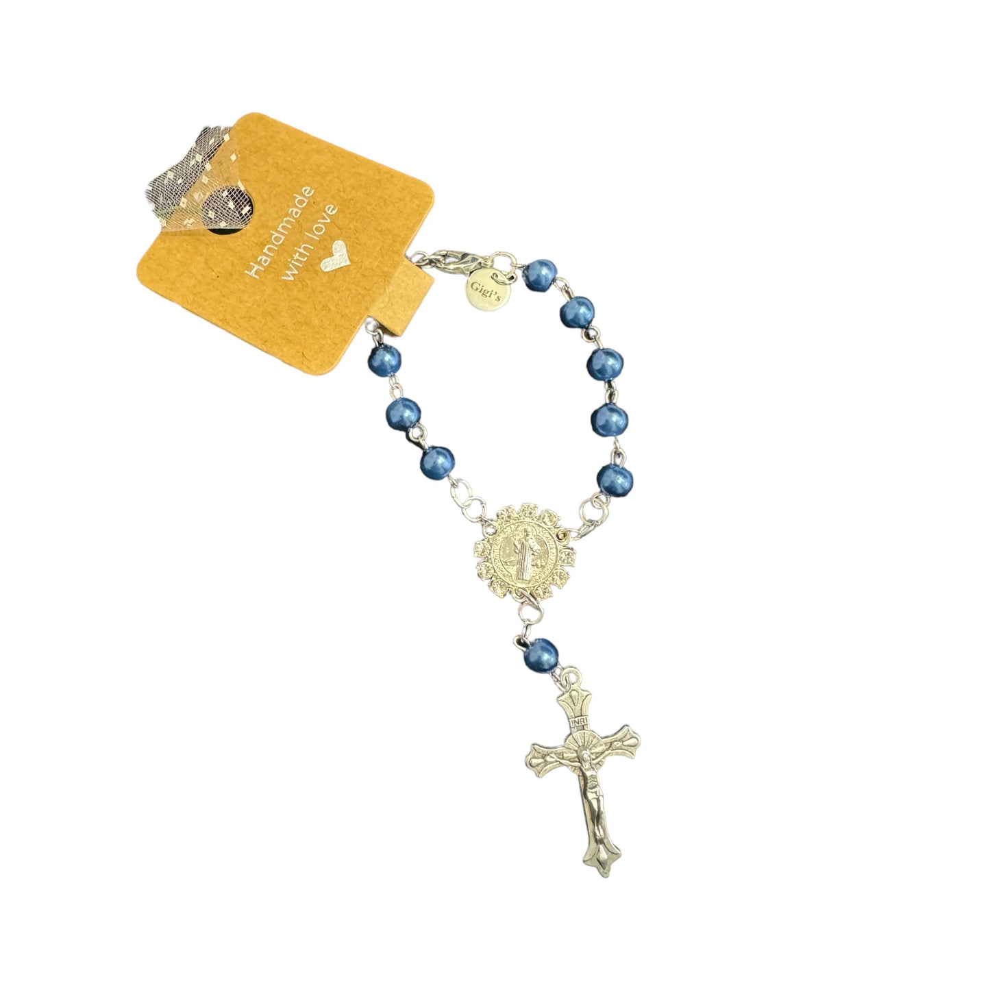 Pearl Rosaries with clasp. Small Size, Great for Baptisms, Communion, Wedding Favours. Pearl decades. Sets of 10, ships with gift box and organza bag.