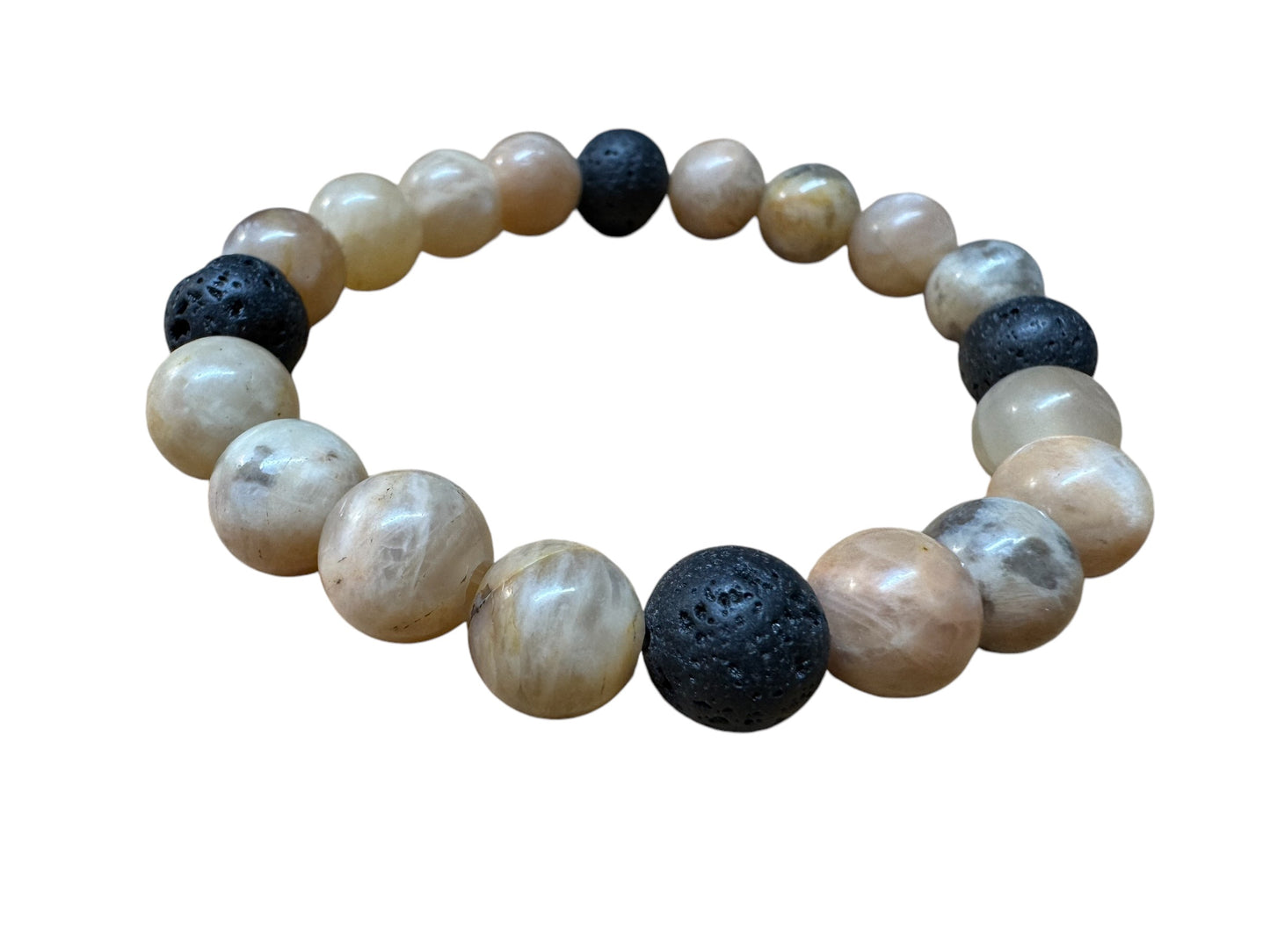 Natural Stone - Sunstone and Lava Stone Bracelet