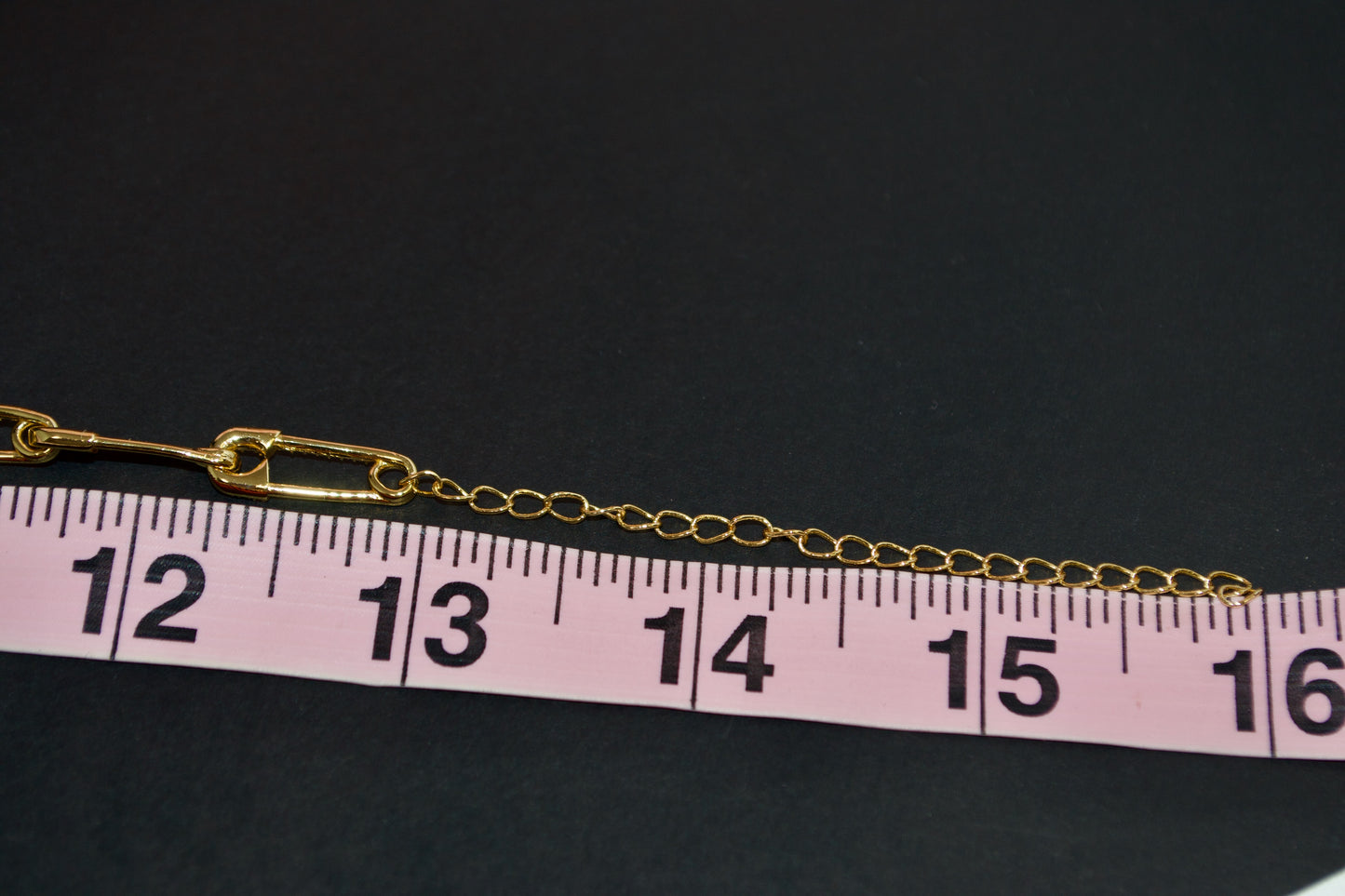 Safety Pin Gold Color with Micro Pave Zirconia, Link Chain 32+8cm, 2024 Trendy Summer Must-Have for Fashionistas.