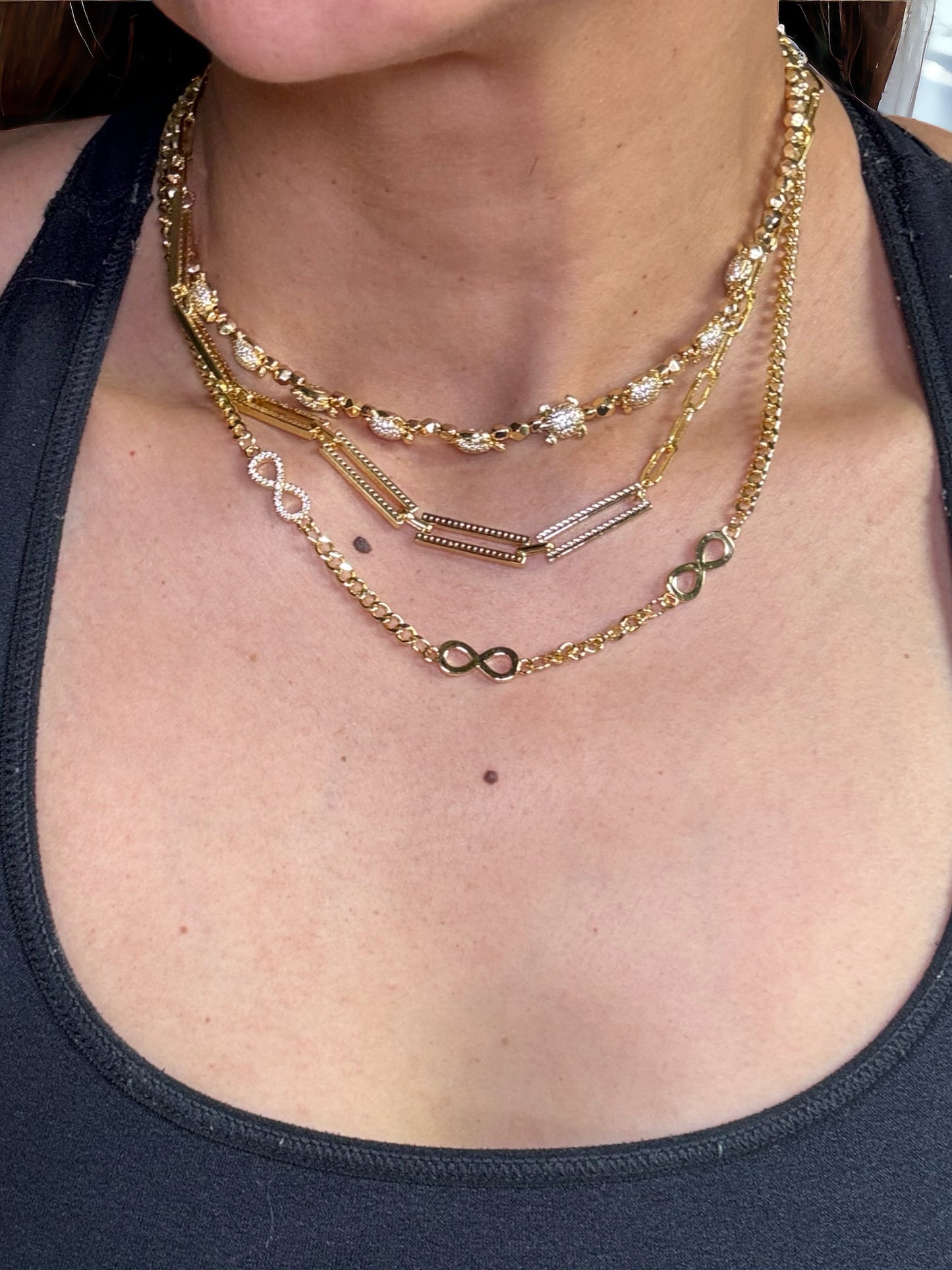 Trendy Gold Necklace. Layer-Friendly. Adjustable length