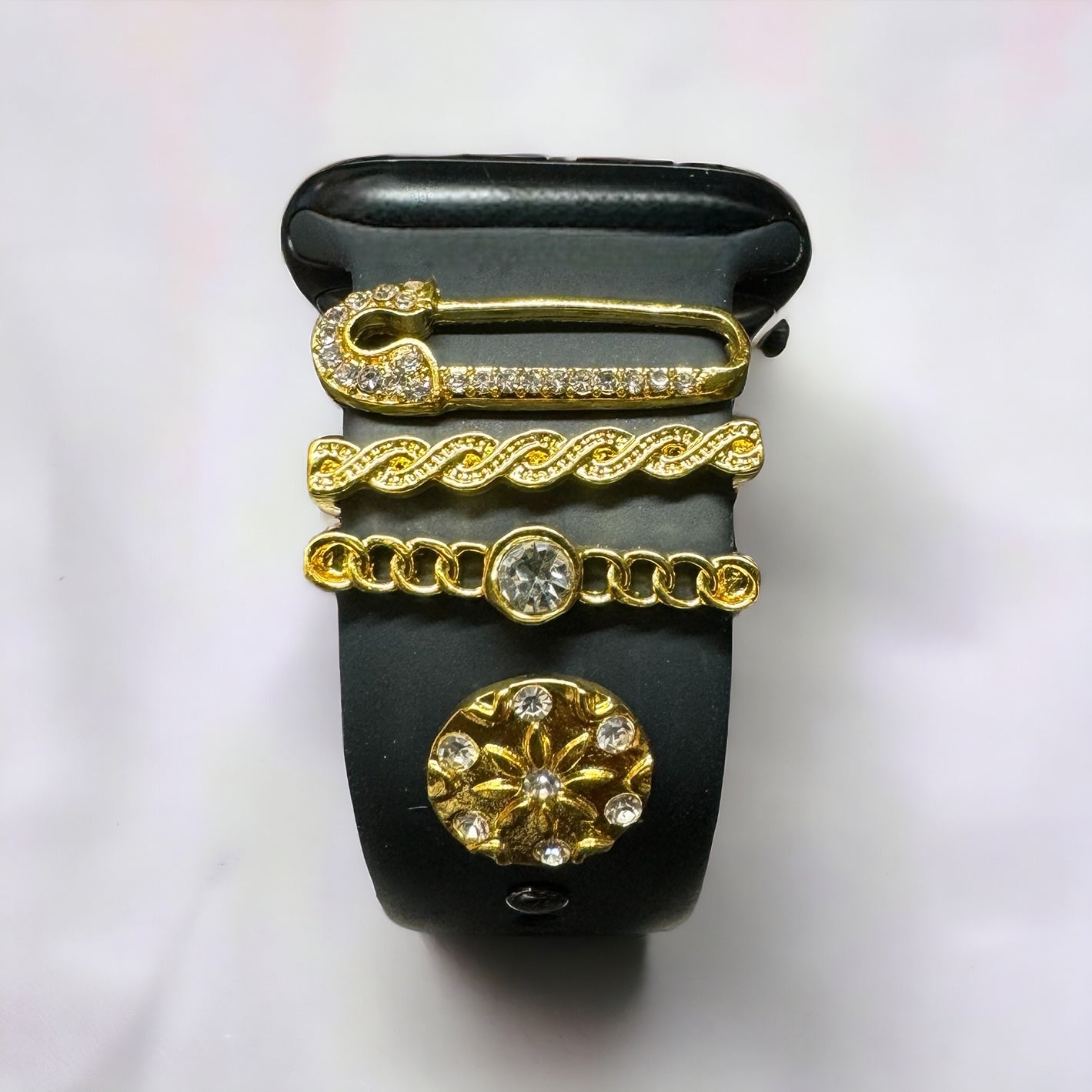 Dijes decorativos para correas de reloj. Se adapta a las bandas Apple Silicone y FitBit. 20-22 mm de ancho. Gran idea para un regalo.