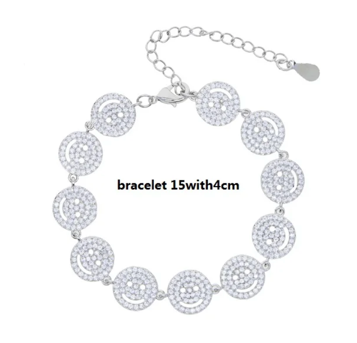 Happy Vibes. Smiley Face, Gold-Plated, Silver Bracelet, Features Cubic Zirconia Detailing. Positive Vibes.  2024 Summer Must-Have Trend. Adjustable, Fashionista