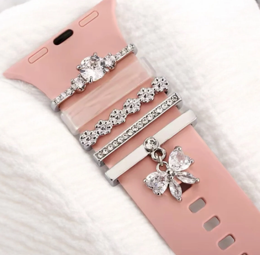 Dijes decorativos para correas de reloj. Se adapta a las bandas Apple Silicone y FitBit. 20-22 mm de ancho. Gran idea para un regalo.