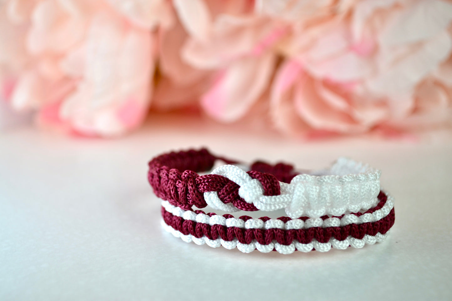 Macrame infinity sign friendship couple bracelets,  adjustable