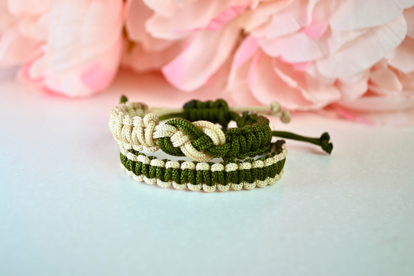 Macrame infinity sign friendship couple bracelets,  adjustable