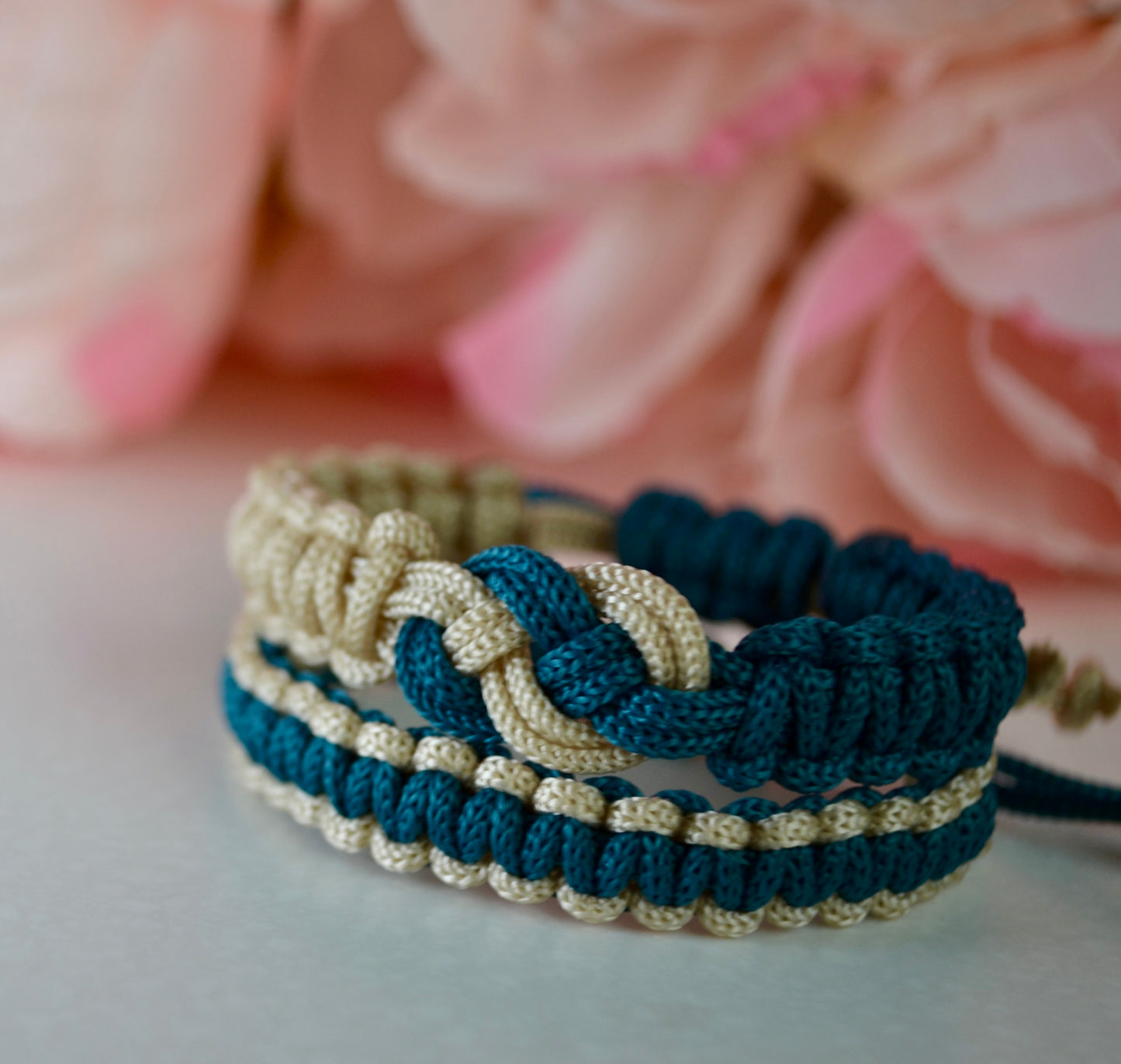 Macrame infinity sign friendship couple bracelets,  adjustable